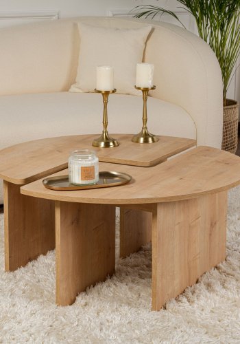 NORDVRK Moira sofabord, rundt - eikefarget melamin (90)