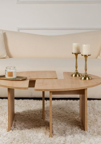 NORDVRK Moira sofabord, rundt - eikefarget melamin (90)