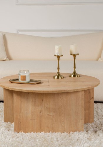 NORDVRK Moira sofabord, rundt - eikefarget melamin (90)