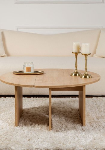 NORDVRK Moira sofabord, rundt - eikefarget melamin (90)