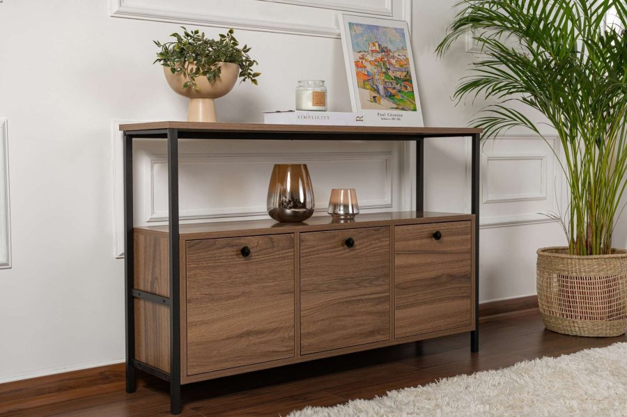 NORDV&Auml;RK Solace - Venezia Walnut, Black Console