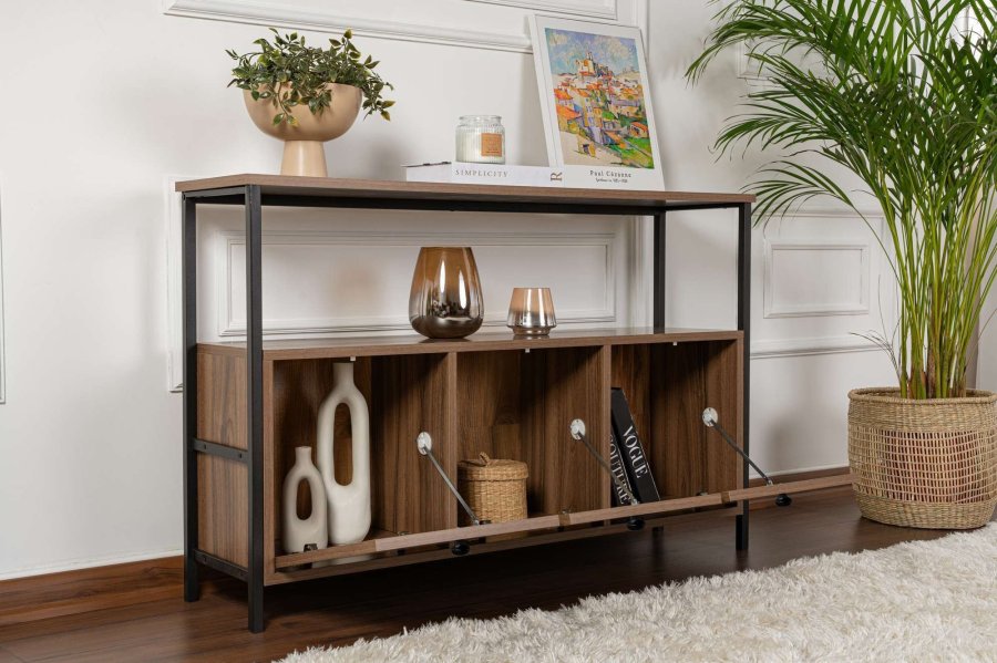 NORDV&Auml;RK Solace - Venezia Walnut, Black Console
