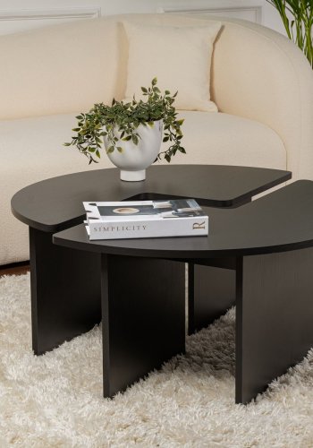 NORDVRK Moira salongbord, rundt - svart tremelamin (90)