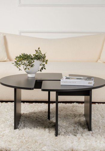 NORDVRK Moira salongbord, rundt - svart tremelamin (90)