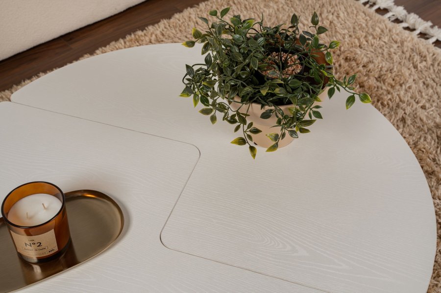 NORDVRK Moira sofabord, rundt - hvitt tre melamin (90)