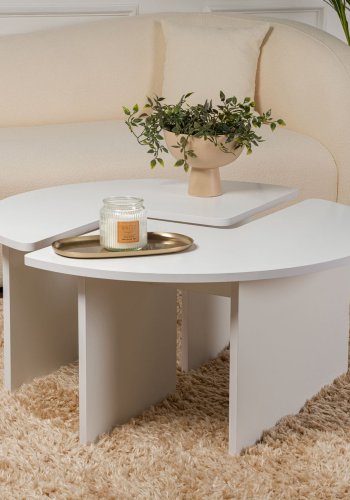 NORDVRK Moira salongbord, rundt - hvit melamin (90)