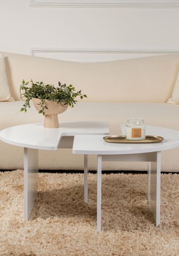 NORDVRK Moira salongbord, rundt - hvit melamin (90)