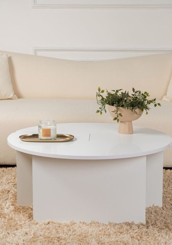 NORDVRK Moira salongbord, rundt - hvit melamin (90)