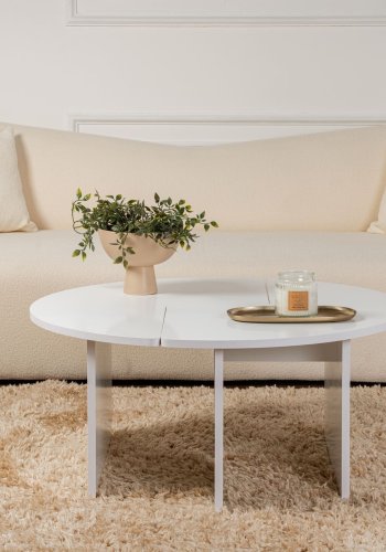 NORDVRK Moira salongbord, rundt - hvit melamin (90)