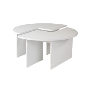 NORDVRK Moira soffbord, runt - vit melamin (90)