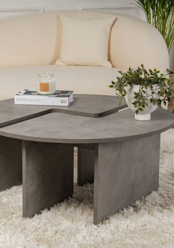 NORDVRK Moira salongbord, rundt - betonggr melamin (90)