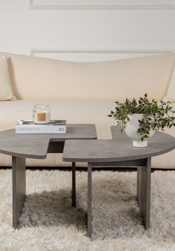 NORDVRK Moira salongbord, rundt - betonggr melamin (90)