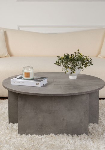 NORDVRK Moira salongbord, rundt - betonggr melamin (90)