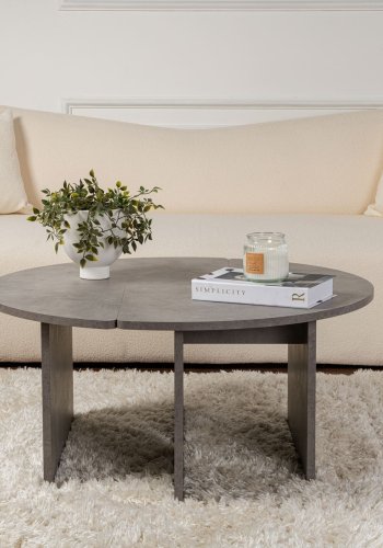 NORDVRK Moira salongbord, rundt - betonggr melamin (90)