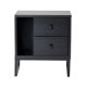 NORDVRK Glimmer nattbord, m. 1 rom og 2 skuffer - svart tremelamin og svart metall (45,2x29,5)