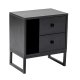 NORDVRK Glimmer nattbord, m. 1 rom og 2 skuffer - svart tremelamin og svart metall (45,2x29,5)