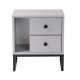 NORDVRK Glimmer nattbord, med 1 rom og 2 skuffer - gr melamin og sort metall (45,2x29,5)
