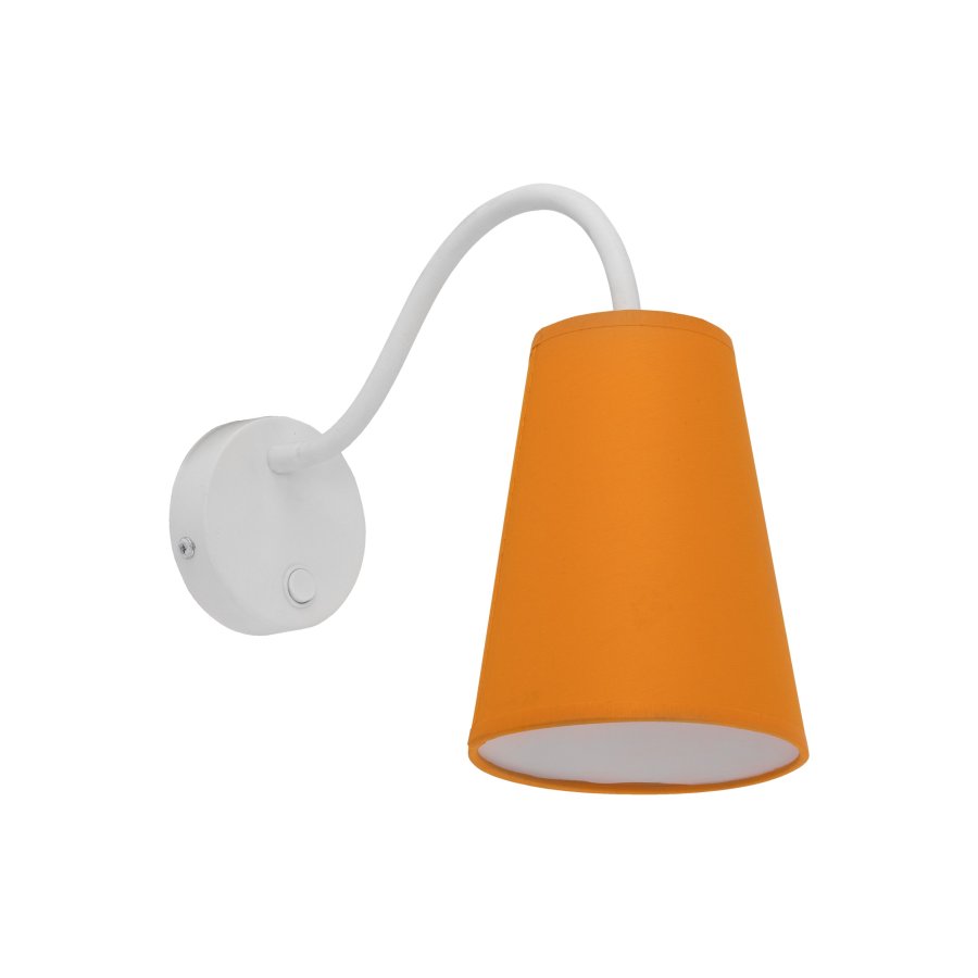 TK Trdfarve vegglampe - stoff og hvitmetall