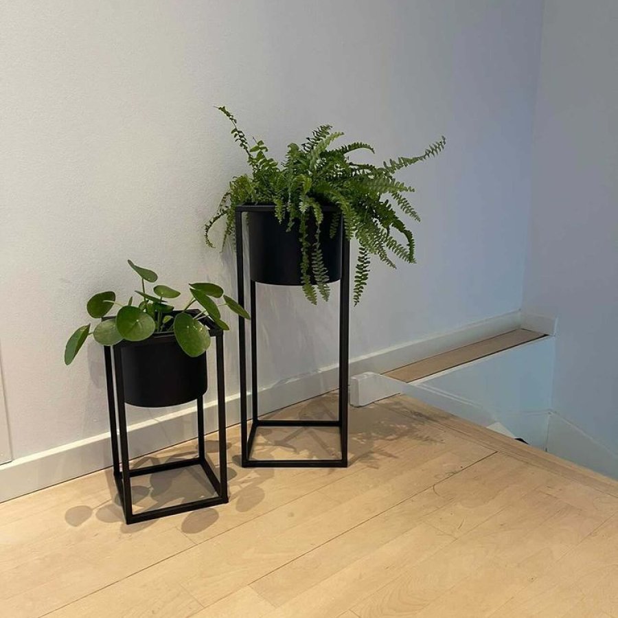 HOUSE NORDIC Marla blomsterstativ - svart stl (sett med 2)