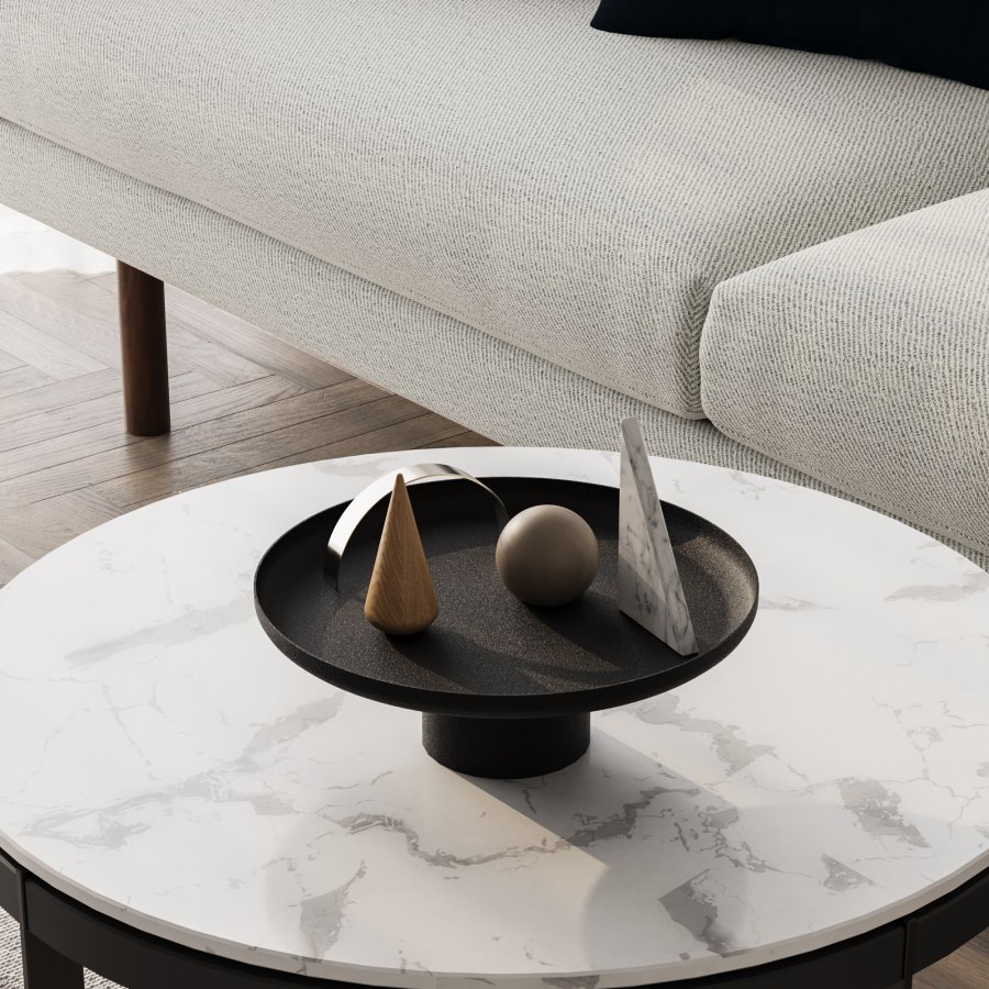 NORDVÄRK N? s? rose dekorasjonsstativ, rundt - svart metall (sett med 3)