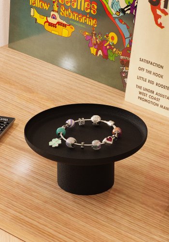 NORDVÄRK N? s? rose dekorasjonsstativ, rundt - svart metall (sett med 3)