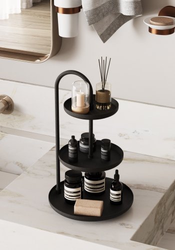 NORDVÄRK Lime? étagère, rund - svart metall (20)