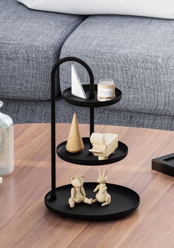 NORDVÄRK Lime? étagère, rund - svart metall (20)