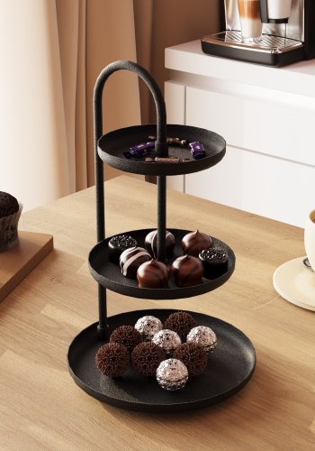 NORDVÄRK Lime? étagère, rund - svart metall (20)