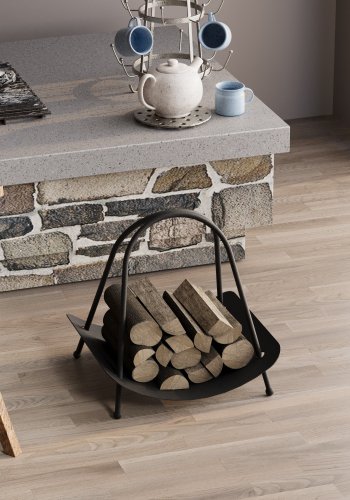 NORDVÄRK GAD vedkurv, m. hndtak, rektangulrt - svart metall