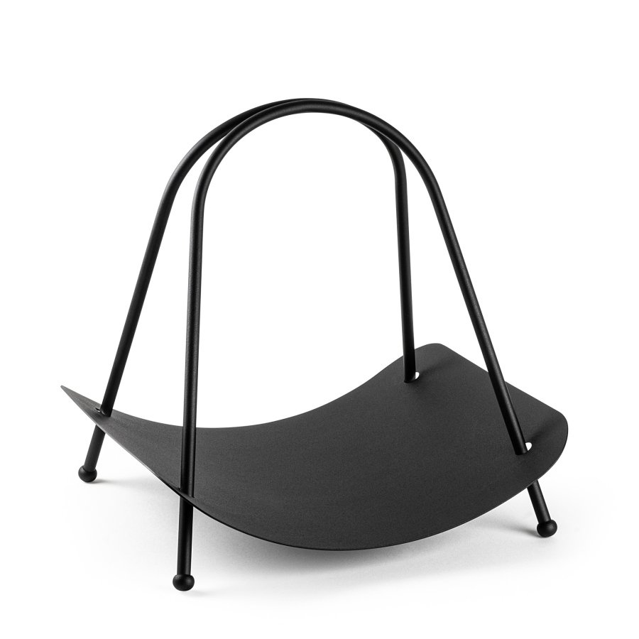 NORDVÄRK GAD vedkurv, m. hndtak, rektangulrt - svart metall