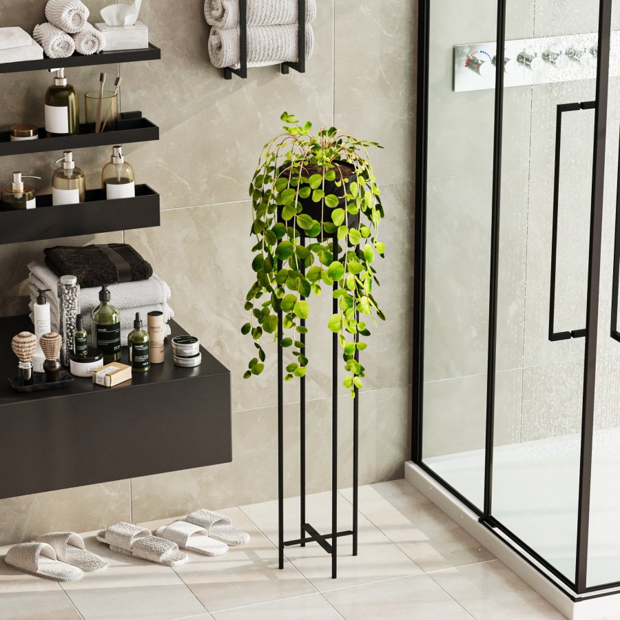 NORDVÄRK GED-024  blomsterstativ - svart metall (H:108)