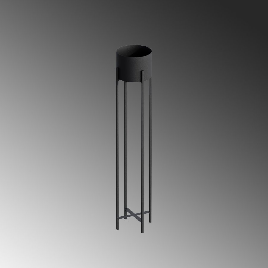 NORDVÄRK GED-024  blomsterstativ - svart metall (H:108)