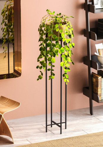 NORDVÄRK GED-024-Blomsterstativ - gull og svart metall (H:108)