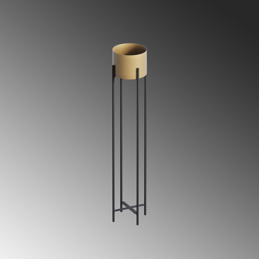 NORDVÄRK GED-024-Blomsterstativ - gull og svart metall (H:108)