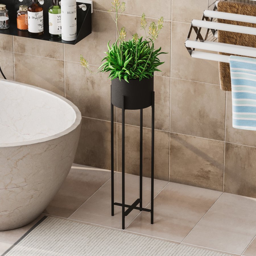 NORDVÄRK GED-025 blomsterstativ - svart metall (H:78)