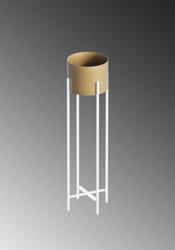 NORDVÄRK GED-025-C blomsterstativ - gull og hvitt metall (H:78)