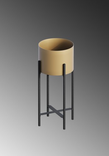 NORDVÄRK GED-026-Blomsterstativ - gull og svart metall (H:48)