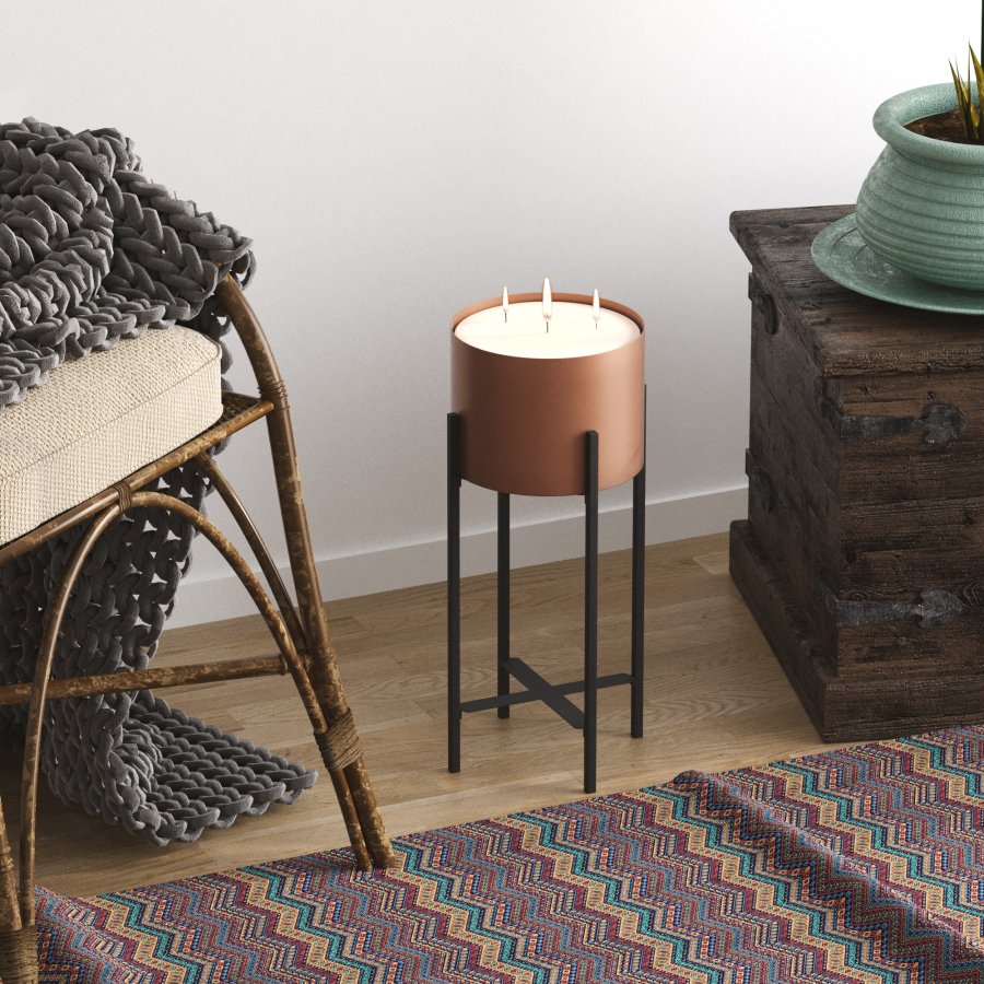 NORDVÄRK GED-026-B blomsterstativ - kobber og svart metall (H:48)