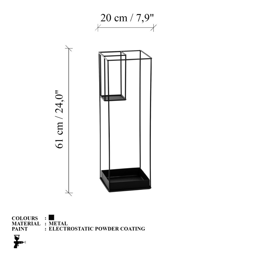 NORTHWARK? emsiye-A - 008 paraplystativ, firkantet - svart metall
