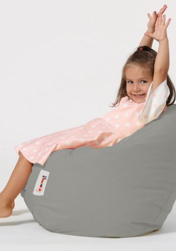 NORDVÄRK Premium Kids Outdoor-Sitzsack für Kinder - rauchfarbenes Polyester