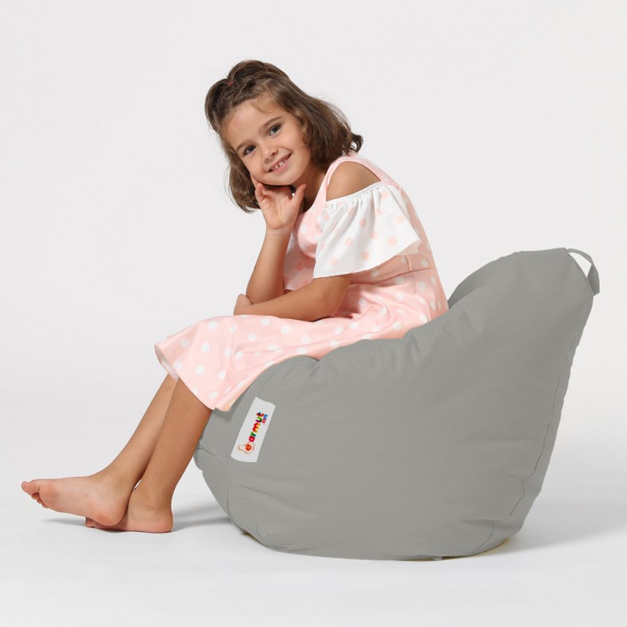 NORDVÄRK Premium Kids Outdoor-Sitzsack für Kinder - rauchfarbenes Polyester