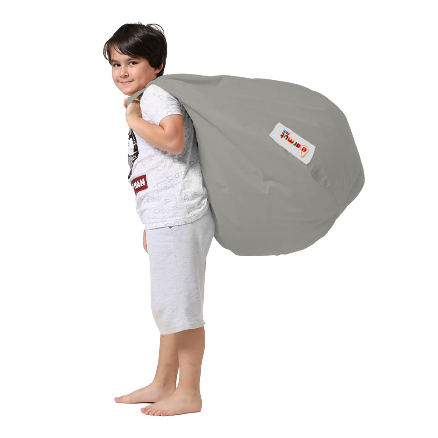 NORDVÄRK Premium Kids Outdoor-Sitzsack für Kinder - rauchfarbenes Polyester