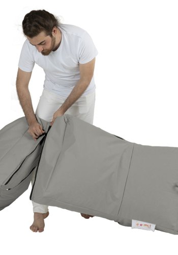 NORDVRK Siesta utendrs bnnepose/solseng, sammenleggbar/uttrekkbar, rektangulr - rykfarget polyester