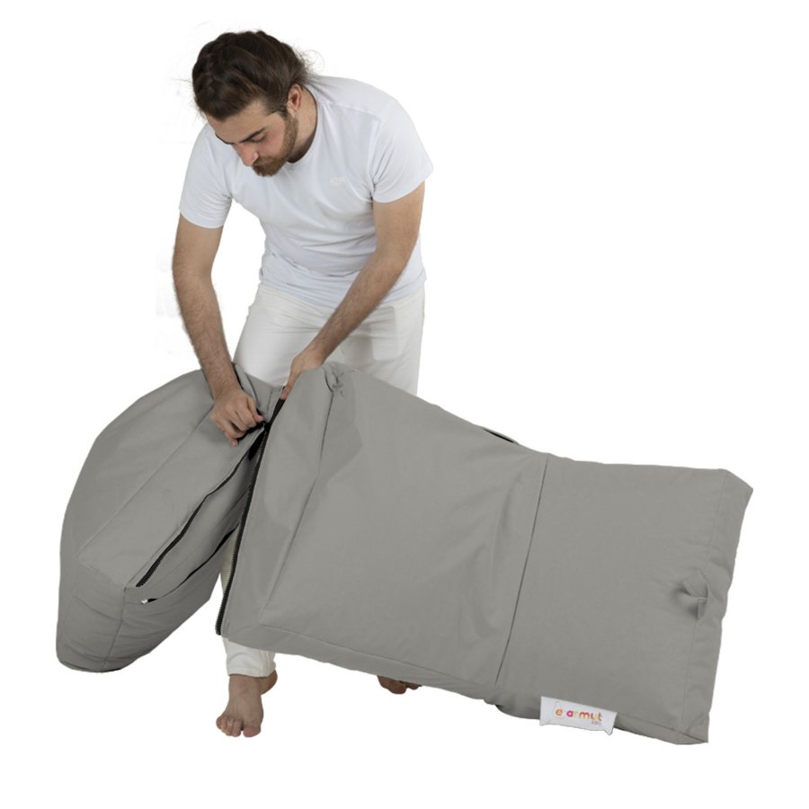 NORDVRK Siesta utendrs bnnepose/solseng, sammenleggbar/uttrekkbar, rektangulr - rykfarget polyester