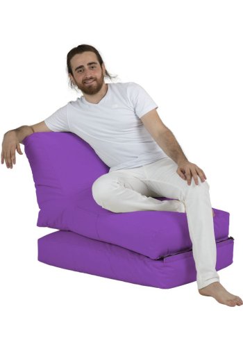 NORDVRK Siesta utendrs bnnepose/solseng, sammenleggbar/uttrekkbar, rektangulr - lilla polyester