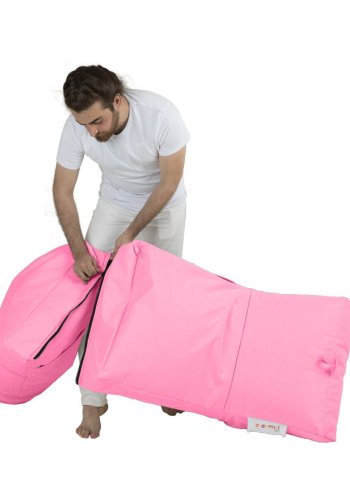 NORDVÄRK Siesta utendrs bnnepose/solseng, sammenleggbar/uttrekkbar, rektangulr - rosa polyester