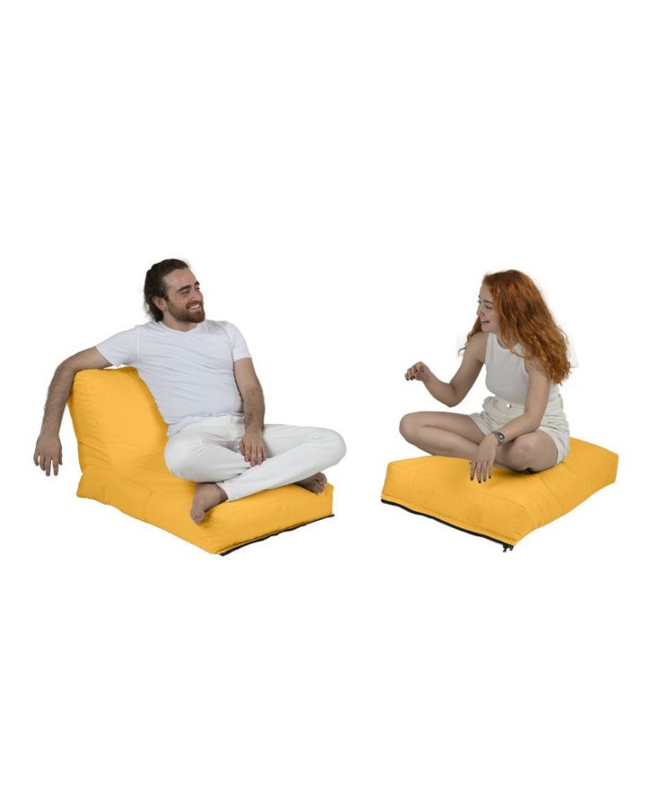 NORDVRK Siesta utendrs bnnepose/solseng, sammenleggbar/uttrekkbar, rektangulr - gul polyester