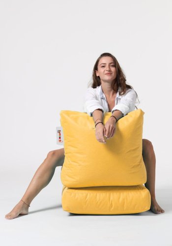 NORDVRK Siesta utendrs bnnepose/solseng, sammenleggbar/uttrekkbar, rektangulr - gul polyester