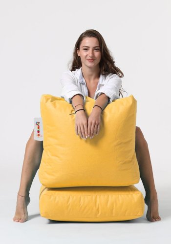 NORDVRK Siesta utendrs bnnepose/solseng, sammenleggbar/uttrekkbar, rektangulr - gul polyester