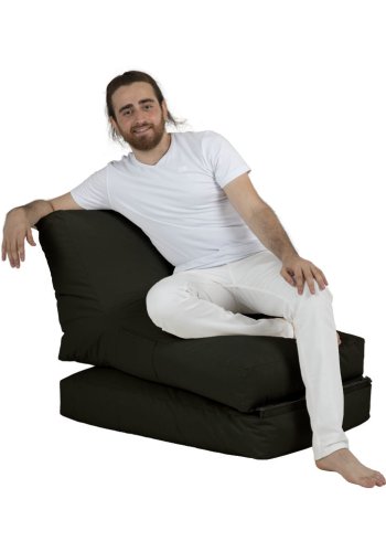 NORDVRK Siesta utendrs bnnepose/solseng, sammenleggbar/uttrekkbar, rektangulr - svart polyester